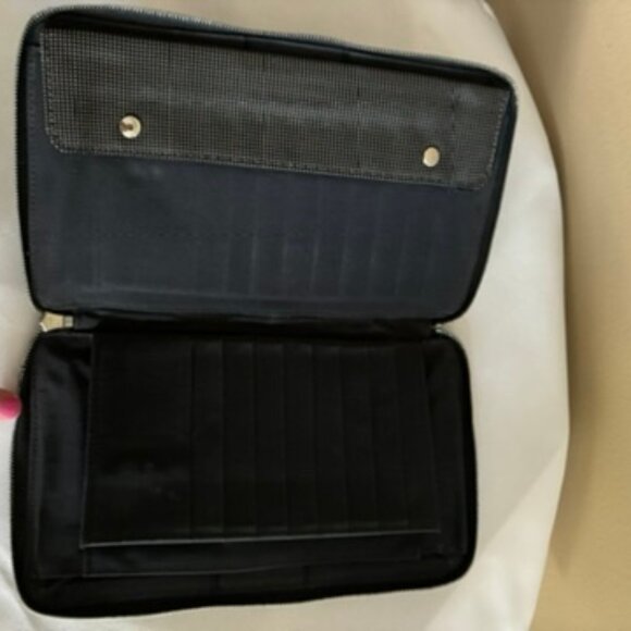 Hermes Clutch Bag Ale Line Zip Around Gray Canvas - Picture 11 of 16